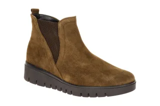 Gabor Damen Stiefeletten 8015.01.001 Whisky Braun Bequeme Chelsea-Stil Keilab...