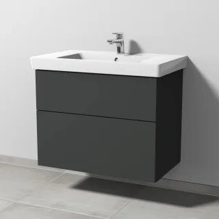 Sanipa 3way Waschtischunterbau zu Villeroy & Boch Subway 2.0 Waschtisch mit 2 Auszügen, Graphit-Matt SP6141B