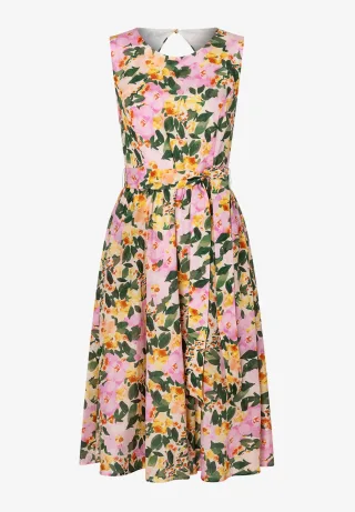 MORE & MORE - Blumenprintkleid orange - Gr. - 34