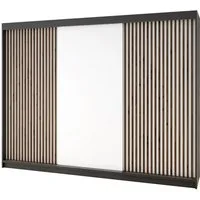 A&J MöbelLand GmbH Schiebetürenschrank IOSA 200 cm mit 4 Schubladen, und 3D Lamellen (TOP ANGEBOT! Geräumiger Schrank mit einer Breite von 200 cm ideal zur Aufbewahrung von Kleidung und Accessoires. 4 Schubladen und viel Stauraum. TOP PRODUKT! Wählen