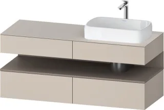 Duravit Qatego Konsolenwaschtischunterbau wandhängend Taupe Matt 1400x550x600 mm - QA4766043910000 QA4766043910000