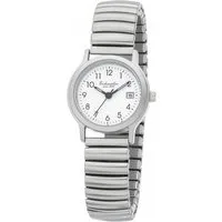 Eichmüller Quarzuhr Damenuhr – Silberne Armbanduhr mit weißem Zifferblatt 3057-03, und mattem Edelstahl-Zugband, 26 mm