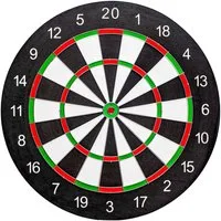 Sport-Knight® Dartscheibe Dartscheiben-Set, beidseitig beflockt, inkl. 6 Dartpfeile, (Dartscheiben-Set, Dartscheiben-Set, verschiedene Spielmodi)
