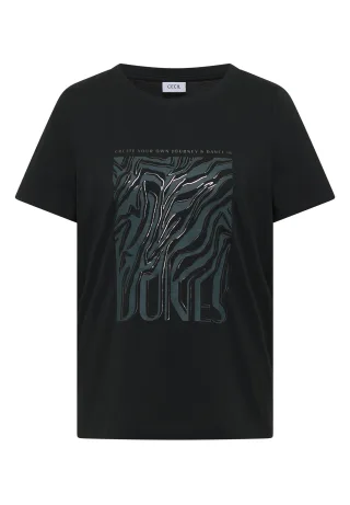 CECIL - T-Shirt mit Rundhals und Folienprint palm breeze green - Gr. - M