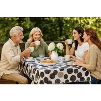 texpot Tischdecke Wachstuch graue Kreise abwischbar Wachstuchtischdecke (1-tlg)
