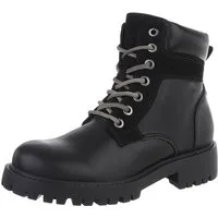 Ital-Design Damen Schnürschuhe Freizeit Stiefelette (87531907) Blockabsatz Schnürstiefeletten in Schwarz