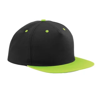 Beechfield - Snapback Mütze 5 Segmente für Herren/Damen Unisex (Schwarz/Limone)