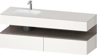 Duravit Qatego Einbauwaschtisch mit Konsolenwaschtischunterbau Weiß Supermatt 1600x500x600 mm - QA47 QA4795043840010