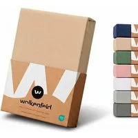 Wolkenfeld Spannbettlaken 100% Baumwolle - Superweiches Bettlaken für Matratzen von 5 bis 20cm, Jersey, Gummizug: rundum, (1 Stück), Rutschfest & Blickdicht - 90x200, 140x200, 160x200, 180x200 200x200