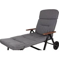 KETTtex Liegenauflage Rollliege Alicante 0709 extrabreit grau-weiß gestreift 200x65x9 cm, (1 St), Halteband verstellbar mit Bindebändern Klettband
