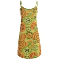Vishes Minikleid Damen Sommer-Kleider Jersey-Kleid Mini-Kleid Spagettiträger-Kleid Goa, Guru, Hippie Style