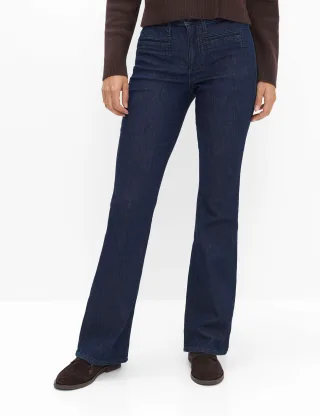 Brax Damen Five-Pocket-Hose Style SHAKIRA CLEAN RAW BLUE, denim dunkelblau, Gr. 46K