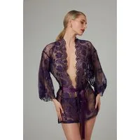 CHRISTINE LE DUC Blusenkimono Spitzen Kimono Graceful - Lila