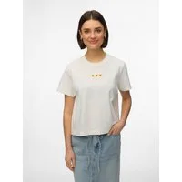 Vero Moda Kurzarmshirt VMSARA METTE SS TOP BOX JRS GA NOOS Baumwolle, regular fit