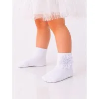 La Bortini Socken Baby und Kinder Socken festlich für Taufe Geburtstag in Weiß Strümpfe weiße, festliche Söckchen, mit Blumen