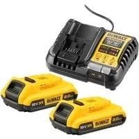 Starter-Set Akku-Kit DCB1104D2, 18Volt, Ladegerät gelb/schwarz, 2x Li-Ionen Akku 9,0Ah