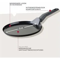 FACKELMANN Crêpepfanne 25cm Statement – Keramik-Antihaft, Recyceltes Aluminium, Induktion