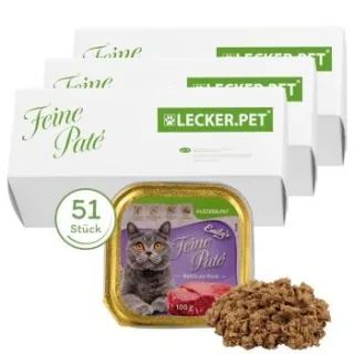 Lyra Pet Lecker.Pet Emily's Feine Paté Reich an Rind Katzenfutter Nassfutter Vollnahrung 17x5,82 kg