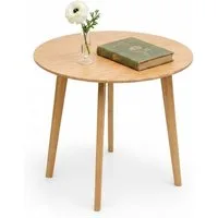 HOOZ Beistelltisch Bambus Sofatisch rund Natur-Design – Couchtisch Set Wohnzimmer Ø 60cm (Einzelteil, 1-St., bestehend aus einem Kaffeetisch), Stilvoller Satztisch aus Bambus für Wohnzimmer und Schlafzimmer