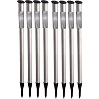 GLOBO LIGHTING LED Solarleuchte, LED-Leuchtmittel fest verbaut, 8er Set Außenlampen Garten Solar LED Leuchten Steckleuchten