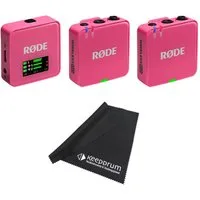RØDE Rode Mikrofon-Funksystem Wireless GO Gen 3 Pink mit Tuch Digitales Aufnahmegerät (Vorteils-Set mit Mikrofasertuch)