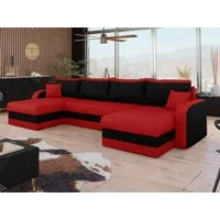 MIRJAN24 Wohnlandschaft Kris U, mit Schlaffunktion und drei Bettkasten, U-Form mit Kissen-Set, L: 304 cm