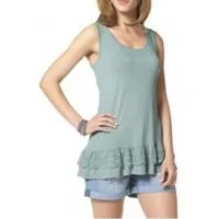 YESET Longtop Damen Longtop Top Spitze Tanktop Shirt ärmellos türkis 563643