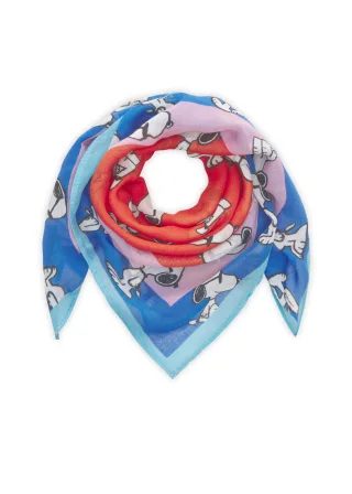 Feines Bandana aus Modalmischung mit Snoopy-Motiven rot - Gr. - one size