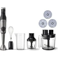 Philips Stabmixer HR2685/00 5000 Series, mit ProMix-Technologie, Becher, 1200 W, Schneebesen, Foodprozessoraufsatz und Zerkleinerer, Edelstahl/Schwarz