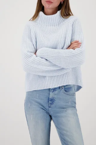 monari - Strickpullover aus Chenillegarn ice blue - Gr. - 42