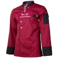 Clinotest Kochjacke langarm - 95 Grad waschbare, kochfeste Kochjacken ohne Einlaufen (1-St) Kochhemd aus 65% Polyester, 35% Baumwolle, mit Druckknopfverschluss