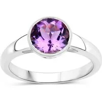 Vira Jewels Fingerring 925-Sterling Silber rhodiniert Glänzend Amethyst lila