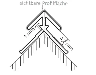 HSK Eckprofil, außen, gerade ca. 23 × 23 mm, schwarz-matt, 930011-68 930011-68
