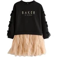 Baker by Ted Baker Tüllkleid Baker by Ted Baker Sweatshirtkleid mit Mesh-Rock (1-tlg)