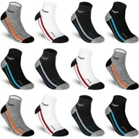 TEXEMP Sneakersocken 6 - 12 - 18 Paar Sneaker Socken Herren & Damen Mehrfarbig Baumwolle (Packung, 12-Paar) Robust & Langlebig