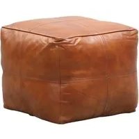 Marrakesch Orient & Mediterran Interior Pouf Vintage Sitzpouf Fjord modern Sitzkissen aus Leder in Braun 45 cm (1-St), Handarbeit
