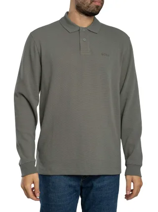BOSS Petempesto Langarm-Poloshirt, Grau