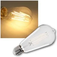 Kanlux LED-Leuchtmittel E27 Birne XLED ST64 Filament-W 7W warmweiß 806lm, warmweiß