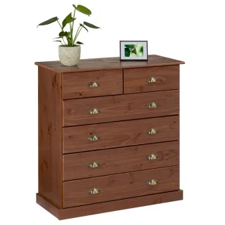Idimex Kommode, Kastanien, Holz, Kiefer, Vintage, 91x95x39 cm, FSC Mix, Wohnzimmer, Kommoden & Sideboards, Kommoden