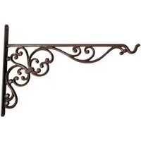 Dekowunder Wandhaken Wandhaken Gusseisen 35 cm antik braun stabil Gartenhaken groß robust