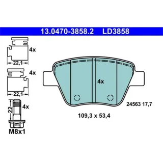 ATE Ceramic Bremsbel?ge hinten Audi A3 A1 Seat Skoda VW