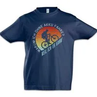 Urban Backwoods Print-Shirt Ohne Akku Kinder T-Shirt Anti E-Bike Mountainbike Fun Fahrrad Rennrad (1-tlg) Sport MTB Downhill Fun