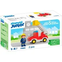 Playmobil® Feuerwehrleiterfahrzeug (71683), JUNIOR Konstruktions-Spielset, (2 St), Made in Europe