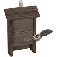 relaxdays Vogelhaus Brauner Fledermauskasten aus Holz