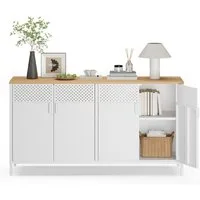 SONGMICS Aktenschrank Küchenschrank, Metallschrank, Aufbewahrungsschrank Vielseitige Metallschrank mit verstellbaren Ablagen, 40 x 141 x 76 cm
