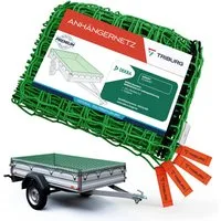 TRIBURG Anhängernetz [DEKRA Geprüft] mit Eckmarkierungen zur Ladungssicherung, Anhänger Netz mit Spanngummi zur optimalen Ladungssicherung