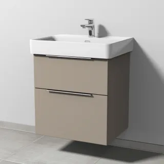 Sanipa 3way Waschtischunterbau zu Laufen Pro S Waschtisch mit 2 Auszügen, Sandgrau-Matt UF76667