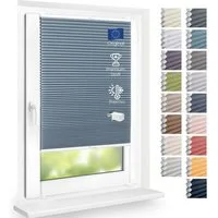 DomDeco Wabenplissee Thermo Plissee ohne Bohren - Hitzeschutz, Verdunkelung, verspannt, abdunkelnd, Klemmfix, stufenlos, kälteschutz, modernes Fensterplissee