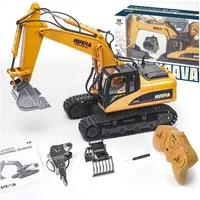 Esun RC-Bagger Ferngesteuerter Bagger,RC Bagger Schaufelbagger für Kinder ab 8 Jahren (Packung, Komplettset), Schaufelbagger mit Fernsteuerung und Holzgreifer Ferngesteuert