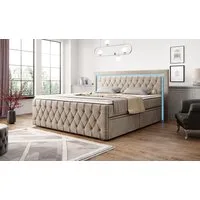 PROMETO Möbel Boxspringbett mit 7-Zonen Taschenfederkernmatratze, 180x200 cm Bettkasten Acosta, 7-Zonen-Taschenfederkernmatratze, Topper, 2 Bettkästen
